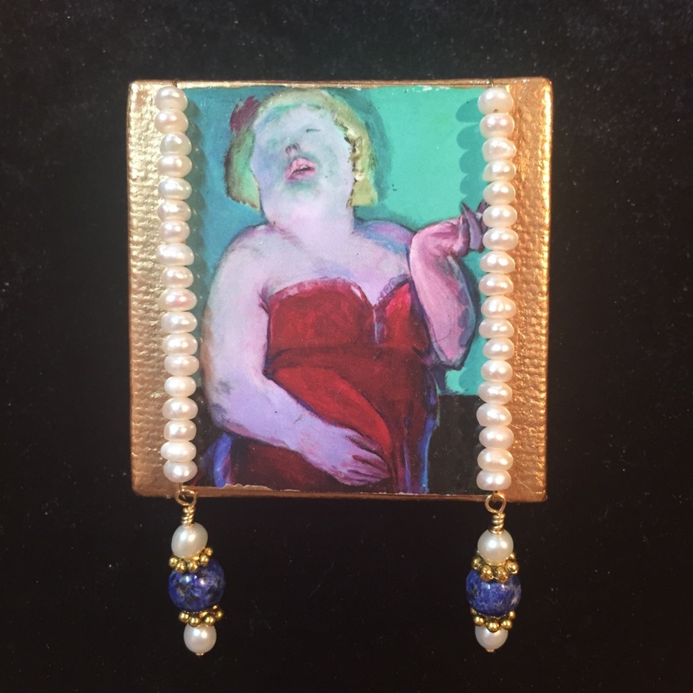 Grace and Viola Art Brooch